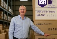 Blighter CEO James Long with our B400 Series Radars. We will be showcasing these at DSEI 2025