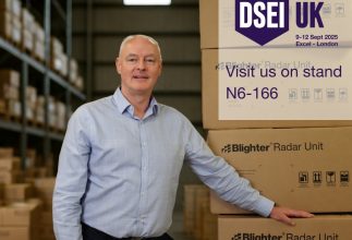 Blighter CEO James Long with our B400 Series Radars. We will be showcasing these at DSEI 2025