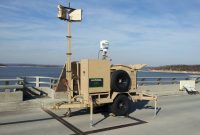 A Blighter radar deployed on a solar powered trailer system.